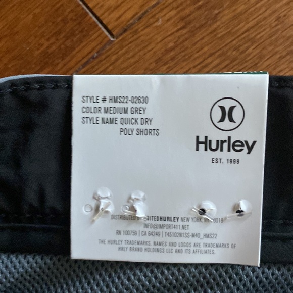 Hurley Quick Dry Hybrid Walkshort Medium Grey Hybrid Poly Shorts - Size 40 - Picture 4 of 6